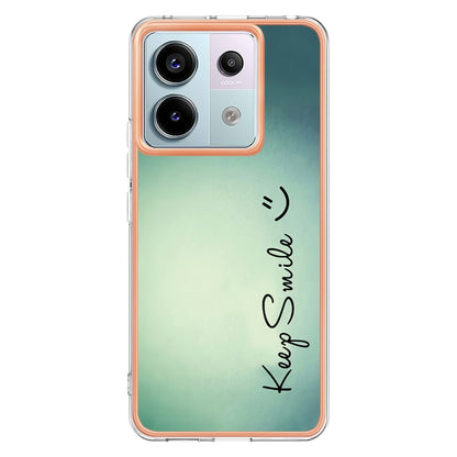 For Xiaomi Redmi Note 13 Pro 5G Global Electroplating Marble Dual-side IMD Phone Case(Smile) - Note 13 Pro Cases by buy2fix | Online Shopping UK | buy2fix