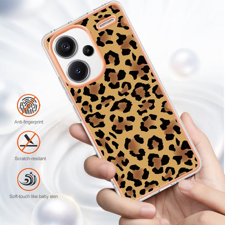 For Xiaomi Redmi Note 13 Pro+ 5G Electroplating Marble Dual-side IMD Phone Case(Leopard Print) - Note 13 Pro+ Cases by buy2fix | Online Shopping UK | buy2fix