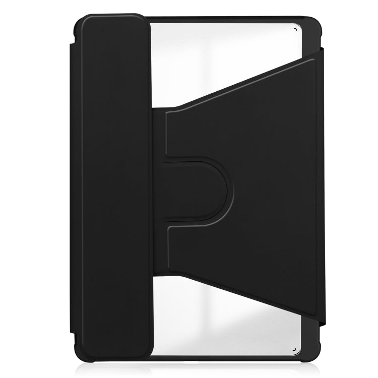 For Samsung Galaxy Tab S9+ 360 Rotation Transparent Smart Leather Case with Keyboard(Black) - Galaxy Tab S9+ Cases by buy2fix | Online Shopping UK | buy2fix