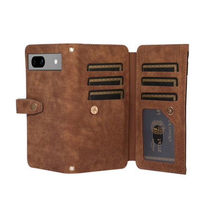 For Google Pixel 7a Dream 9-Card Wallet Zipper Bag Leather Phone Case(Brown) - Google Cases by buy2fix | Online Shopping UK | buy2fix