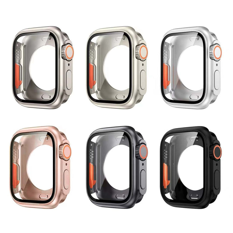 For Apple Watch Series 6 / 5 / 4 / SE 44mm Change to Ultra 49mm All-Inclusive Film Hybrid PC Watch Case(Rose Gold) - Watch Cases by buy2fix | Online Shopping UK | buy2fix