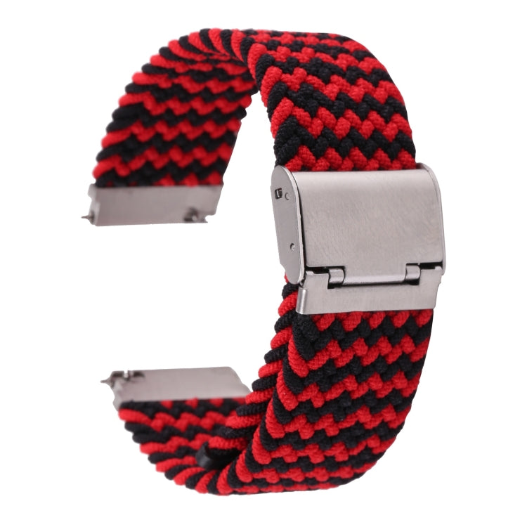 For Samsung Galaxy Watch 6 / 6 Classic Nylon Braided Metal Buckle Watch Band(W Red Black) - Watch Bands by buy2fix | Online Shopping UK | buy2fix