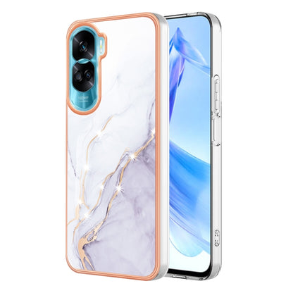 For Honor 90 Lite 5G Electroplating Marble Dual-side IMD Phone Case(White 006) - Honor Cases by buy2fix | Online Shopping UK | buy2fix