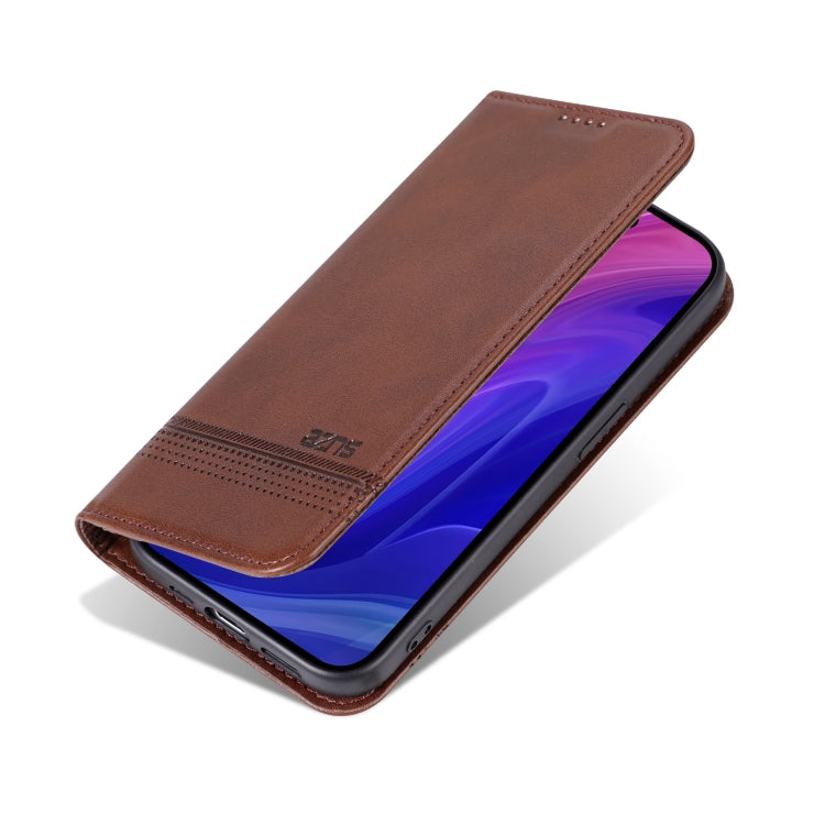 For iPhone 16 Pro Max AZNS Magnetic Calf Texture Flip Leather Phone Case(Dark Brown) - iPhone 16 Pro Max Cases by AZNS | Online Shopping UK | buy2fix