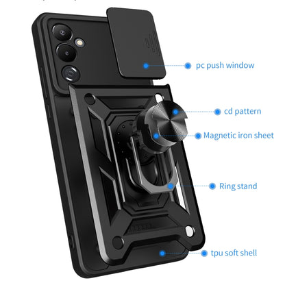 For Samsung Galaxy M14 5G Sliding Camera Cover Design TPU+PC Phone Case(Blue) - Galaxy Phone Cases by buy2fix | Online Shopping UK | buy2fix