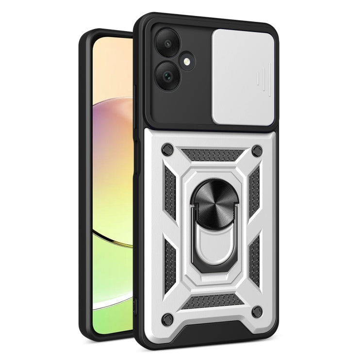 For Samsung Galaxy A05 Sliding Camera Cover Design TPU+PC Phone Case(Silver) - Galaxy Phone Cases by buy2fix | Online Shopping UK | buy2fix