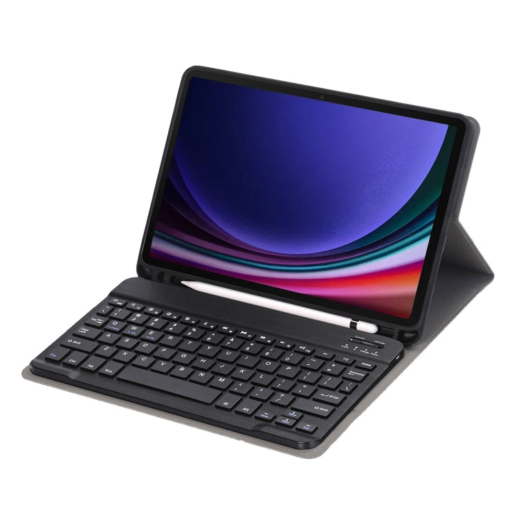 For Samsung Galaxy Tab S9 A710B Candy Color TPU Bluetooth Keyboard Leather Tablet Case with Pen Holder(Black) - Samsung Keyboard by buy2fix | Online Shopping UK | buy2fix