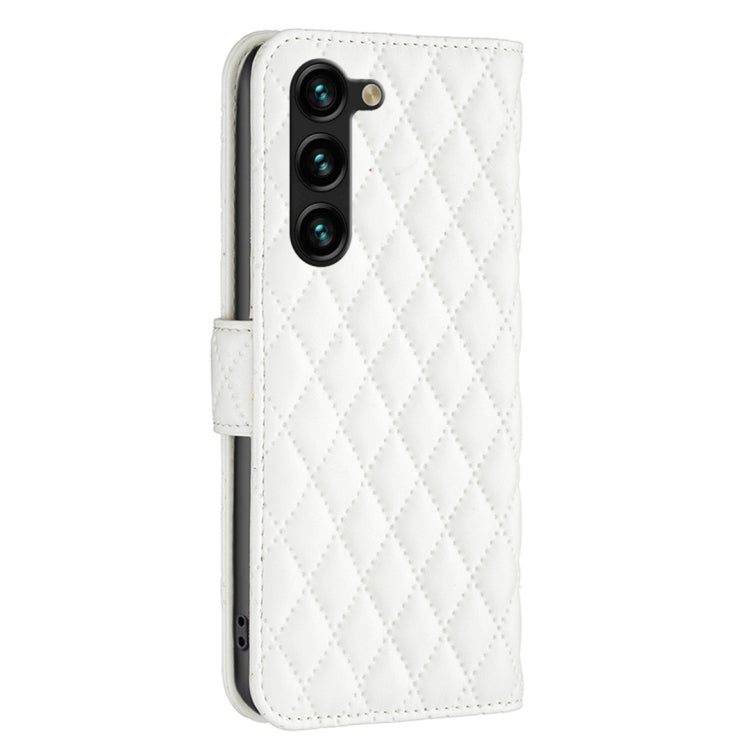 For Samsung Galaxy S24+ 5G Diamond Lattice Wallet Flip Leather Phone Case(White) - Galaxy S24+ 5G Cases by buy2fix | Online Shopping UK | buy2fix