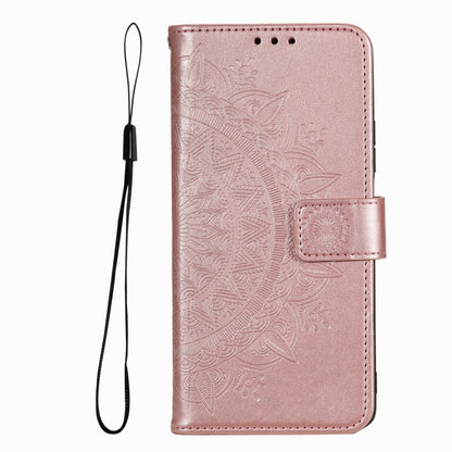 For iPhone 16 Pro Max Totem Flower Embossed Leather Phone Case(Rose Gold) - iPhone 16 Pro Max Cases by buy2fix | Online Shopping UK | buy2fix