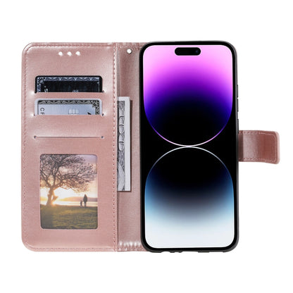 For iPhone 16 Pro Max Totem Flower Embossed Leather Phone Case(Rose Gold) - iPhone 16 Pro Max Cases by buy2fix | Online Shopping UK | buy2fix