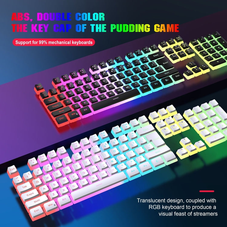 HXSJ L200 Wired RGB Backlit Keyboard 104 Pudding Key Caps(Black) - Wired Keyboard by HXSJ | Online Shopping UK | buy2fix