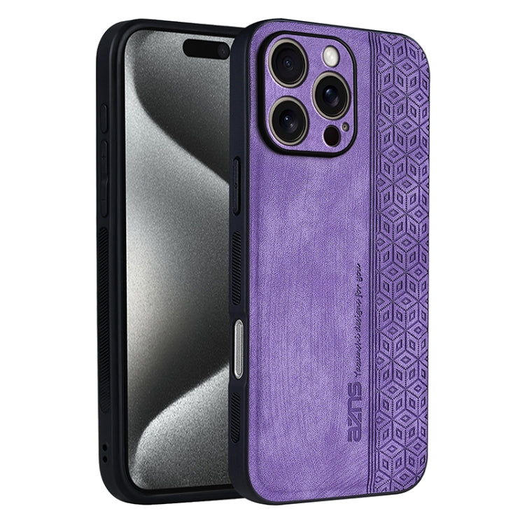 For iPhone 16 Pro Max AZNS 3D Embossed Skin Feel Phone Case(Purple) - iPhone 16 Pro Max Cases by AZNS | Online Shopping UK | buy2fix