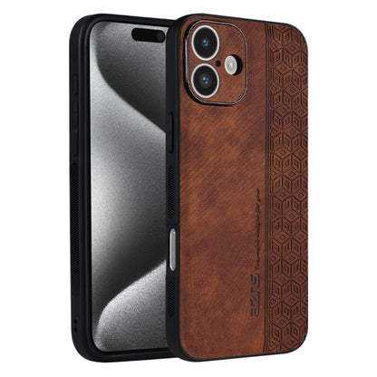 For iPhone 16 Plus AZNS 3D Embossed Skin Feel Phone Case(Brown) - iPhone 16 Plus Cases by AZNS | Online Shopping UK | buy2fix