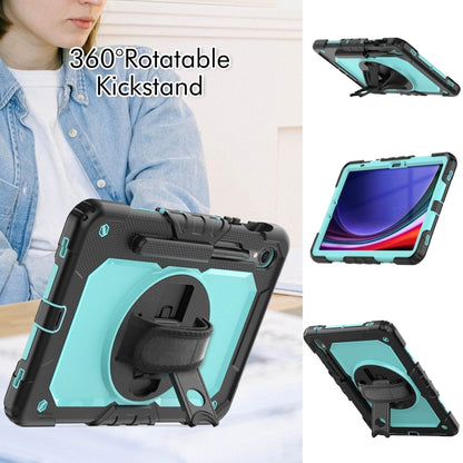 For Samsung Galaxy Tab S9 / S9 FE Silicone + PC Tablet Case(Black+Light Blue) - Galaxy Tab S9 Cases by buy2fix | Online Shopping UK | buy2fix