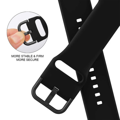 For Apple Watch Series 7 45mm Pin Buckle Silicone Watch Band(Black) - Watch Bands by buy2fix | Online Shopping UK | buy2fix