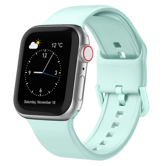 For Apple Watch SE 40mm Pin Buckle Silicone Watch Band(Mint Green) - Watch Bands by buy2fix | Online Shopping UK | buy2fix