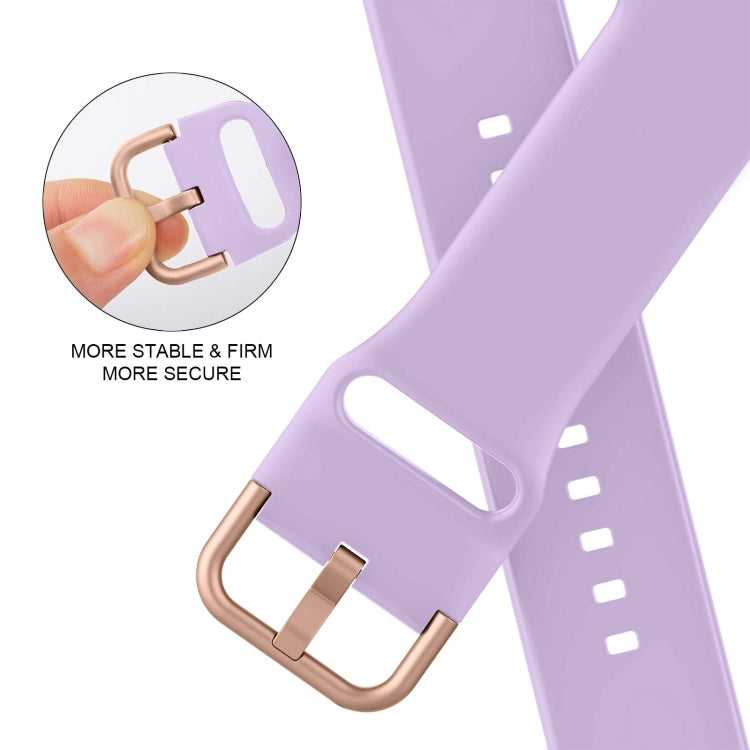 For Apple Watch Series 6 40mm Pin Buckle Silicone Watch Band(Lavender) - Watch Bands by buy2fix | Online Shopping UK | buy2fix