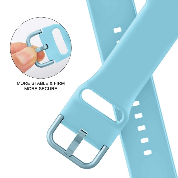 For Apple Watch Series 4 44mm Pin Buckle Silicone Watch Band(Light Blue) - Watch Bands by buy2fix | Online Shopping UK | buy2fix