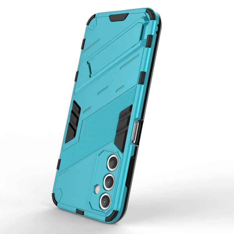 For Samsung Galaxy A25 5G Punk Armor 2 in 1 PC + TPU Shockproof Phone Case with Invisible Holder(Blue) - Galaxy Phone Cases by buy2fix | Online Shopping UK | buy2fix