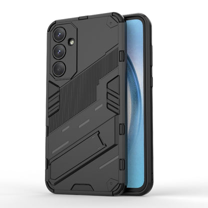 For Samsung Galaxy A55 5G Punk Armor 2 in 1 PC + TPU Shockproof Phone Case with Invisible Holder(Black) - Galaxy Phone Cases by buy2fix | Online Shopping UK | buy2fix