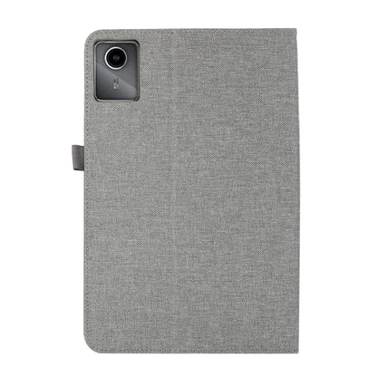 For Lenovo Tab M11 / Xiaoxin Pad 11 2024 Horizontal Flip TPU + Fabric PU Leather Tablet Case(Grey) - Lenovo by buy2fix | Online Shopping UK | buy2fix