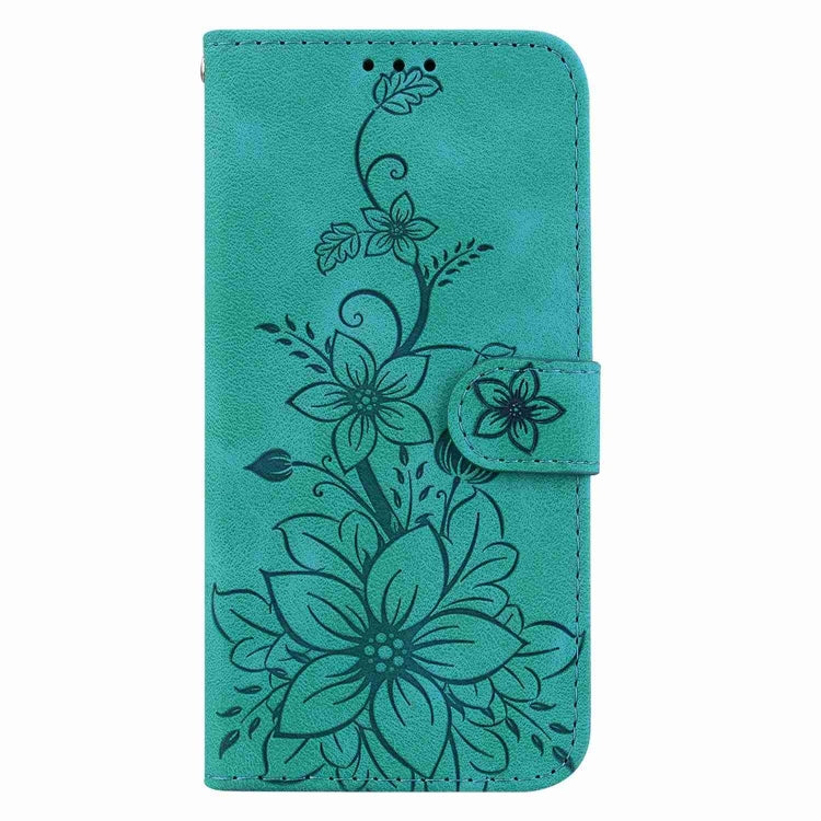 For Samsung Galaxy S24 Ultra 5G Lily Embossed Leather Phone Case(Green) - Galaxy S24 Ultra 5G Cases by buy2fix | Online Shopping UK | buy2fix