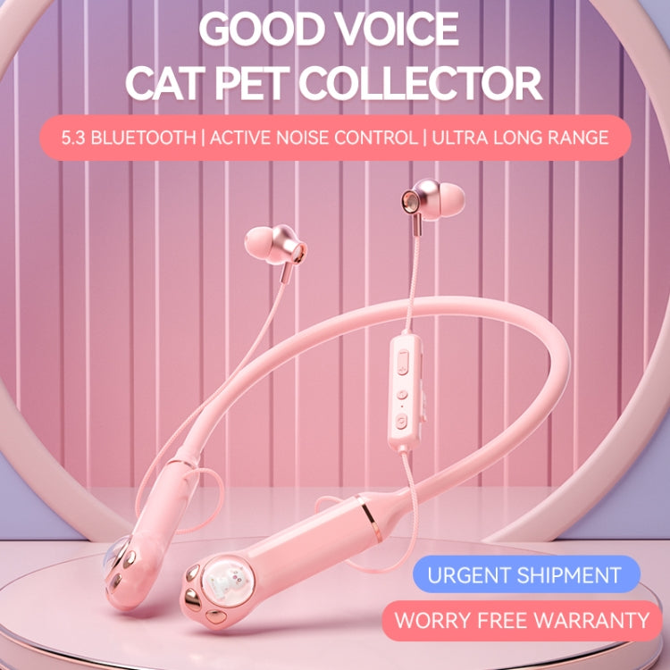 K1692 Meow Planet Neck-mounted Noise Reduction Sports Bluetooth Earphones(White) - Neck-mounted Earphone by buy2fix | Online Shopping UK | buy2fix