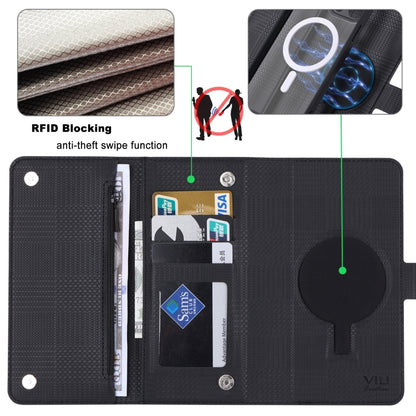 For iPhone 14 Pro ViLi GHB Series MagSafe Magnetic Zipper Leather Phone Case(Black) - iPhone 14 Pro Cases by ViLi | Online Shopping UK | buy2fix