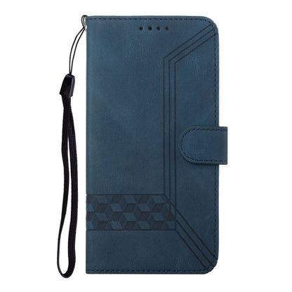 For Motorola Moto G Stylus 5G 2024 Cubic Skin Feel Flip Leather Phone Case(Blue) - Motorola Cases by buy2fix | Online Shopping UK | buy2fix