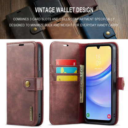 For Samsung Galaxy A15 5G / A15 4G DG.MING Crazy Horse Texture Detachable Magnetic Leather Case(Red) - Galaxy Phone Cases by DG.MING | Online Shopping UK | buy2fix