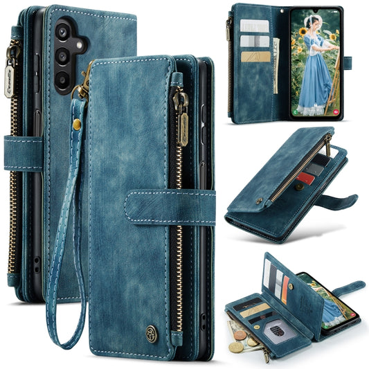 For Samsung Galaxy A15 CaseMe C30 Card Slots Zipper Wallet Leather Phone Case(Blue) - Galaxy Phone Cases by CaseMe | Online Shopping UK | buy2fix