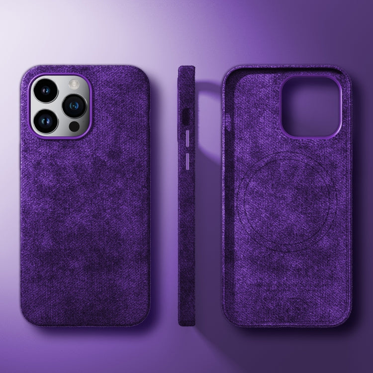 For iPhone 14 Pro Turn Fur Magsafe Magnetic Phone Case(Dark Purple) - iPhone 14 Pro Cases by buy2fix | Online Shopping UK | buy2fix