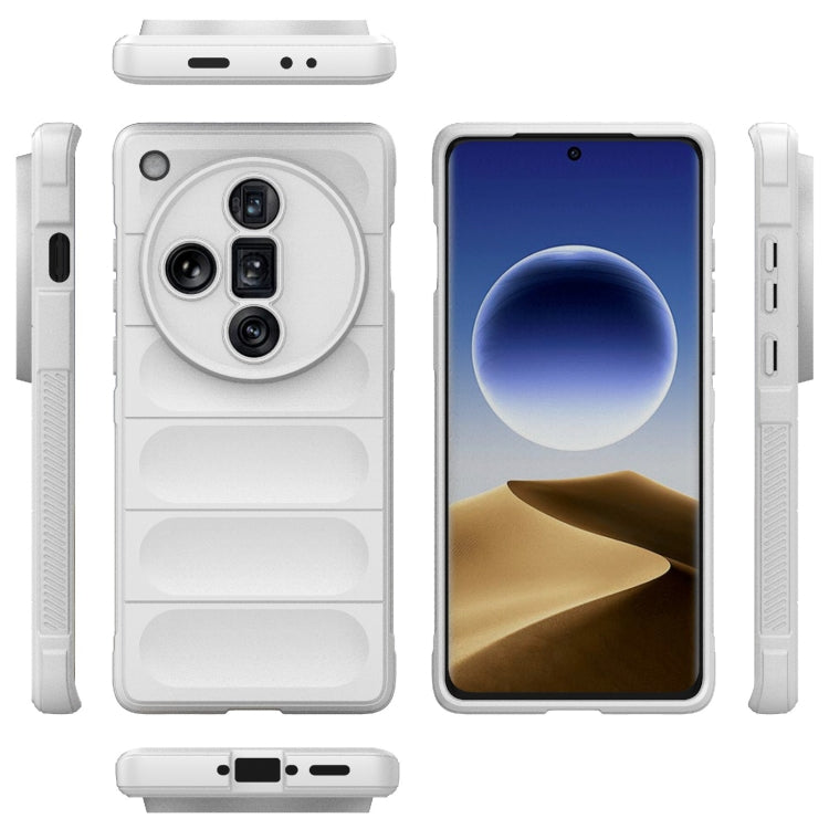 For OPPO Find X7 Ultra 5G Magic Shield TPU + Flannel Phone Case(White) - Find X7 Ultra Cases by buy2fix | Online Shopping UK | buy2fix