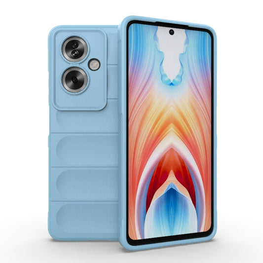 For OPPO A79 5G Global Magic Shield TPU + Flannel Phone Case(Light Blue) - OPPO Cases by buy2fix | Online Shopping UK | buy2fix