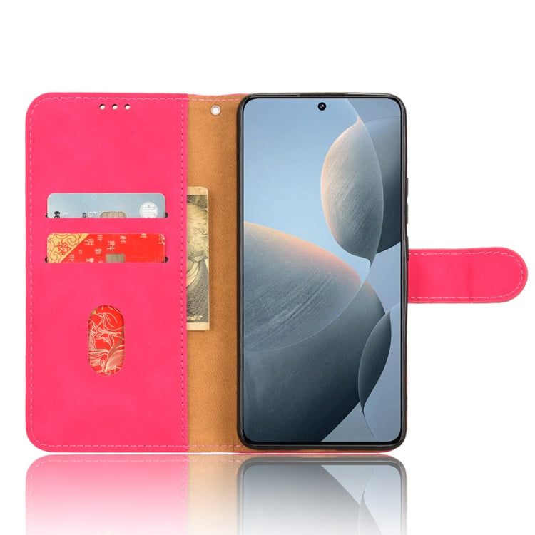 For Xiaomi Redmi K70E Skin Feel Magnetic Flip Leather Phone Case(Rose Red) - K70E Cases by buy2fix | Online Shopping UK | buy2fix