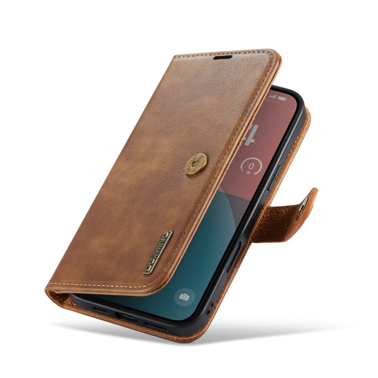 For iPhone 16 Plus DG.MING Crazy Horse Texture Detachable Magnetic Leather Phone Case(Brown) - iPhone 16 Plus Cases by DG.MING | Online Shopping UK | buy2fix