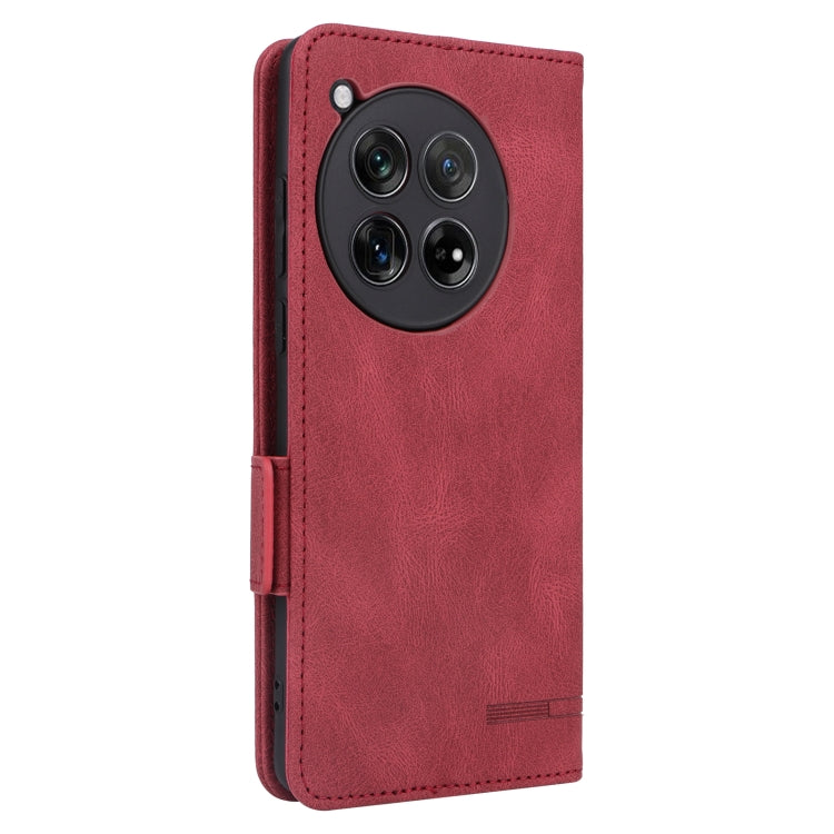 For OnePlus 12 Magnetic Clasp Leather Phone Case(Red) - OnePlus Cases by buy2fix | Online Shopping UK | buy2fix