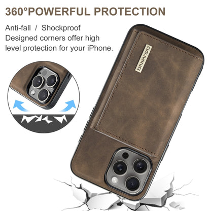 For iPhone 16 Pro Max DG.MING M1 Series 3-Fold Multi Card Wallet Leather Phone Case(Coffee) - iPhone 16 Pro Max Cases by DG.MING | Online Shopping UK | buy2fix