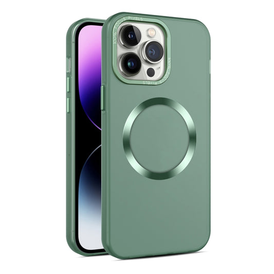 For iPhone 13 Pro Max CD Texture MagSafe Frosted Translucent Phone Case(Green) - iPhone 13 Pro Max Cases by buy2fix | Online Shopping UK | buy2fix