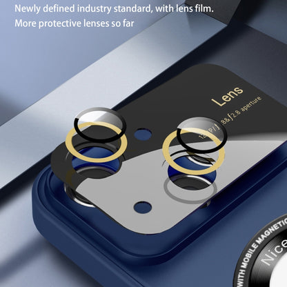 For iPhone 13 Large Glass Window Magnetic Magsafe Phone Case with Lens Film(Royal Blue) - iPhone 13 Cases by buy2fix | Online Shopping UK | buy2fix