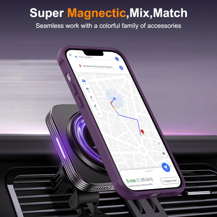 For iPhone 13 Pro MagSafe Magnetic Rotating Holder Phone Case(Purple) - iPhone 13 Pro Cases by buy2fix | Online Shopping UK | buy2fix