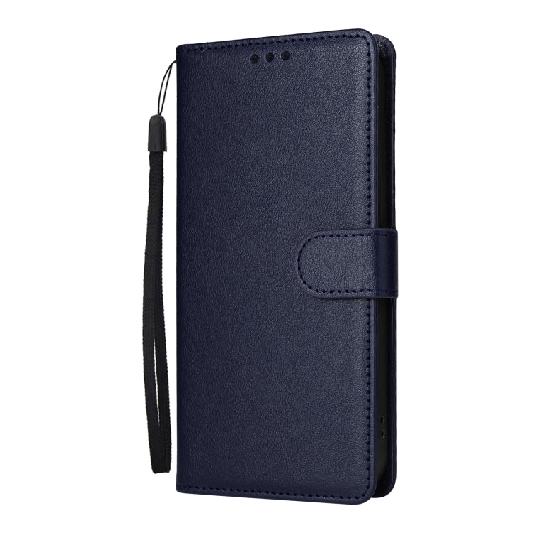 For iPhone 16 Pro Multifunctional Horizontal Flip Leather Phone Case with Three Card Slots(Blue) - iPhone 16 Pro Cases by buy2fix | Online Shopping UK | buy2fix