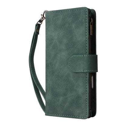 For iPhone 16 Pro Max Crossbody Multi-card Slot Wallet Zipper Leather Phone Case(Green) - iPhone 16 Pro Max Cases by buy2fix | Online Shopping UK | buy2fix