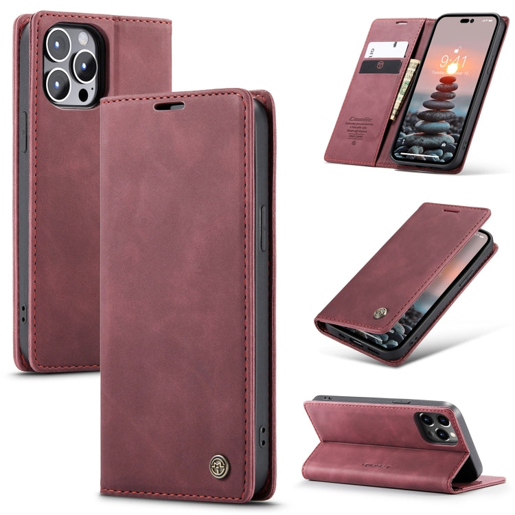 For iPhone 15 Pro Max CaseMe 013 Multifunctional Horizontal Flip Leather Phone Case(Wine Red) - iPhone 15 Pro Max Cases by CaseMe | Online Shopping UK | buy2fix