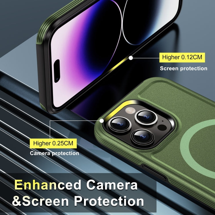 For iPhone 15 Pro Max Shield Armor MagSafe TPU Hybrid PC Phone Case(Grass Green) - iPhone 15 Pro Max Cases by buy2fix | Online Shopping UK | buy2fix