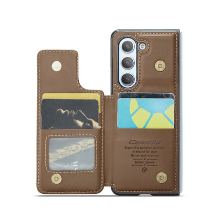 For Samsung Galaxy Z Fold5 CaseMe C22 PC+TPU Business Style RFID Anti-theft Leather Phone Case(Brown) - Galaxy Z Fold5 Cases by CaseMe | Online Shopping UK | buy2fix