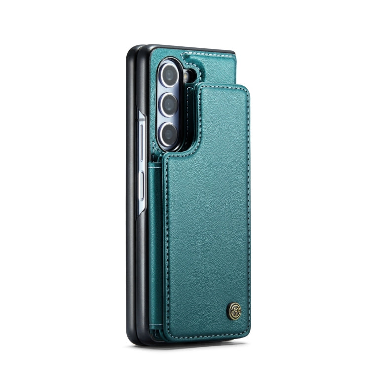 For Samsung Galaxy Z Fold5 CaseMe C22 PC+TPU Business Style RFID Anti-theft Leather Phone Case(Blue Green) - Galaxy Z Fold5 Cases by CaseMe | Online Shopping UK | buy2fix