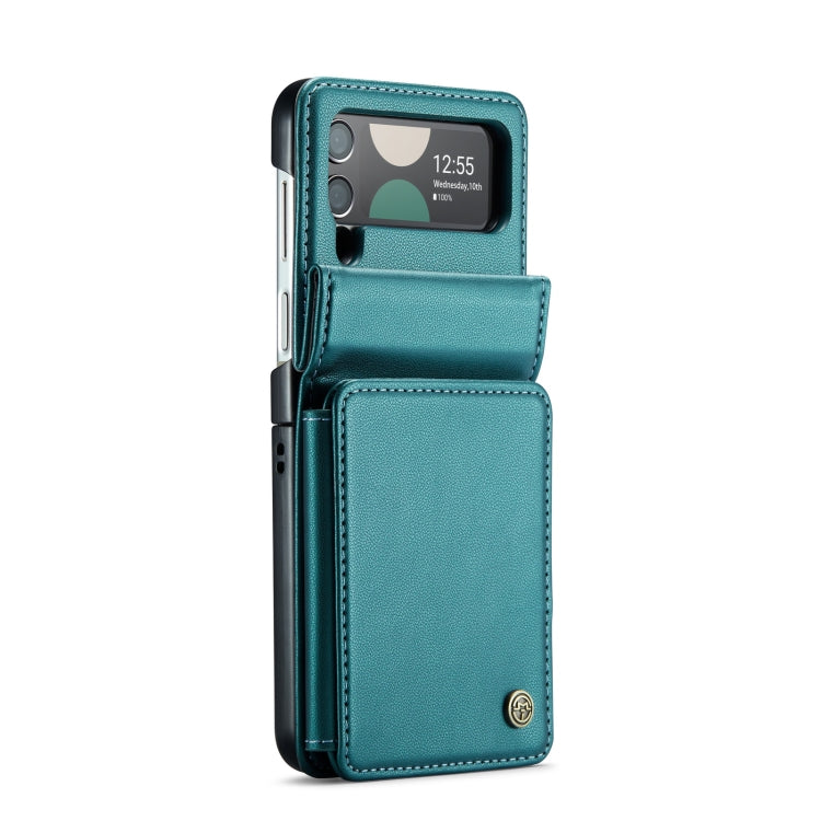 For Samsung Galaxy Z Flip4 5G CaseMe C22 PC+TPU Business Style RFID Anti-theft Leather Phone Case(Blue Green) - Galaxy Z Flip4 5G Cases by CaseMe | Online Shopping UK | buy2fix