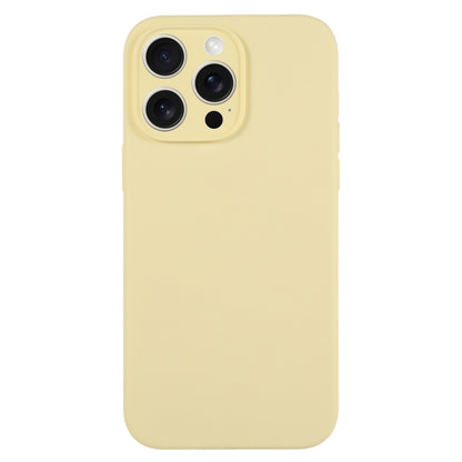 For iPhone 16 Pro Pure Color Liquid Silicone Fine Pore Phone Case(Creamy Yellow) - iPhone 16 Pro Cases by buy2fix | Online Shopping UK | buy2fix