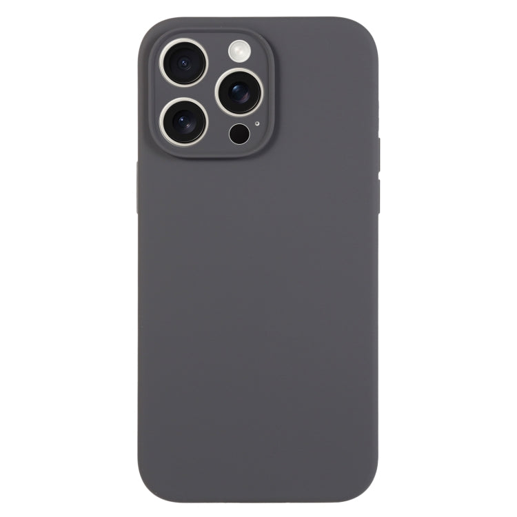 For iPhone 16 Pro Pure Color Liquid Silicone Fine Pore Phone Case(Charcoal Black) - iPhone 16 Pro Cases by buy2fix | Online Shopping UK | buy2fix